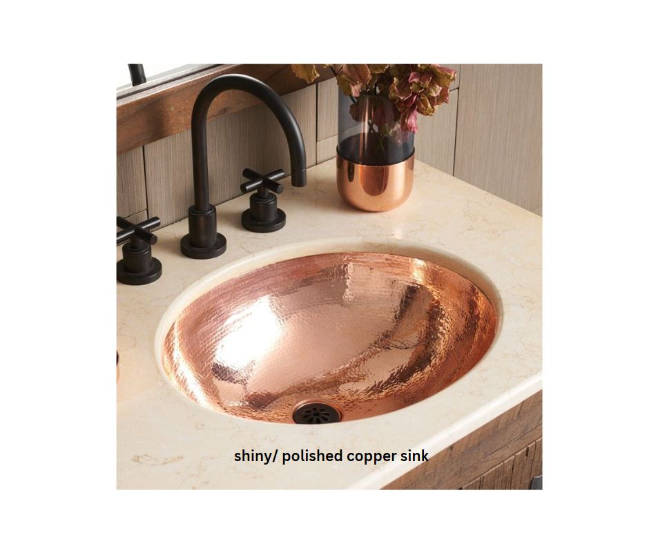 shiny/polished copper bathroom sinks with no patina.