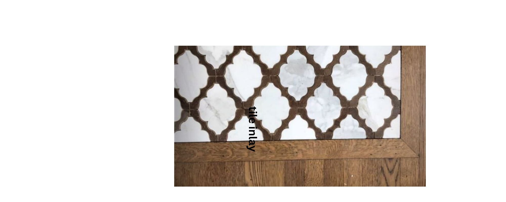 Tile inlay as a kitchen tile to wood floor transition ideas.