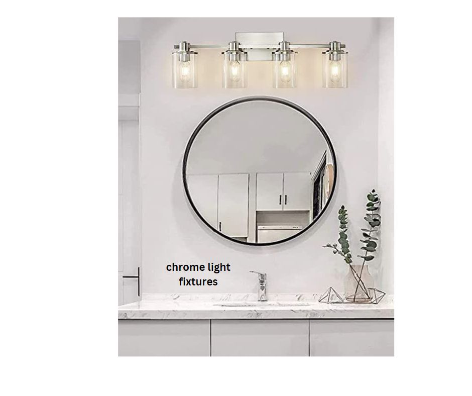 chrome bathroom light fixtures over the vanity